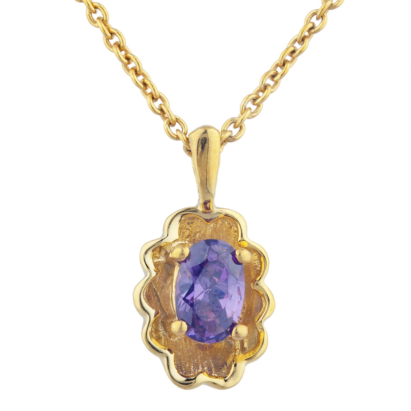 14Kt Yellow Gold Plated Alexandrite Oval Design Pendant