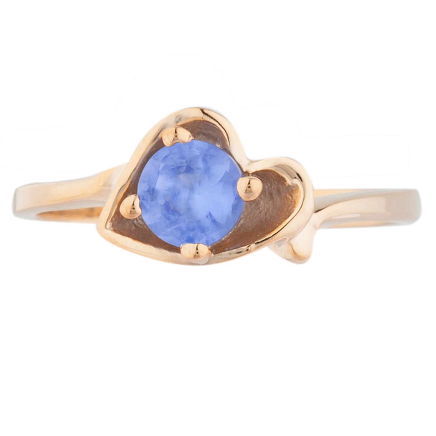 14Kt Gold Tanzanite Round Heart Ring