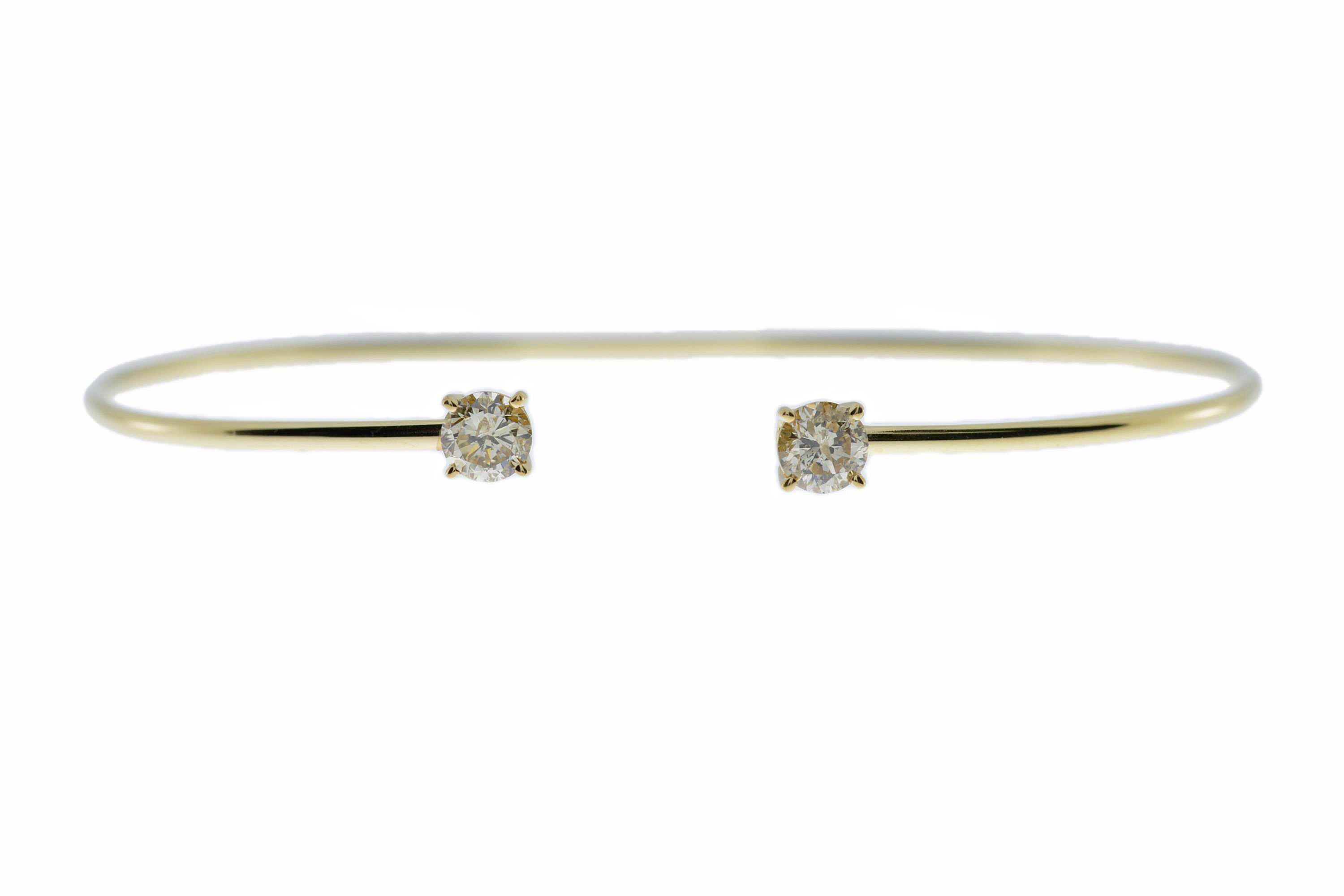 14Kt Gold 0.40 Ct Genuine Natural Diamond Bangle Bracelet