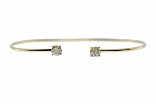 14Kt Gold 0.40 Ct Genuine Natural Diamond Bangle Bracelet