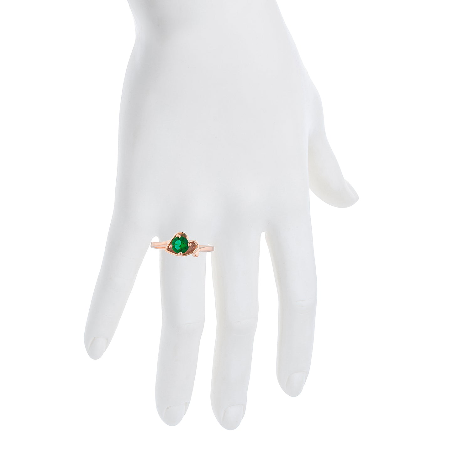 14Kt Gold Emerald Round Heart Ring