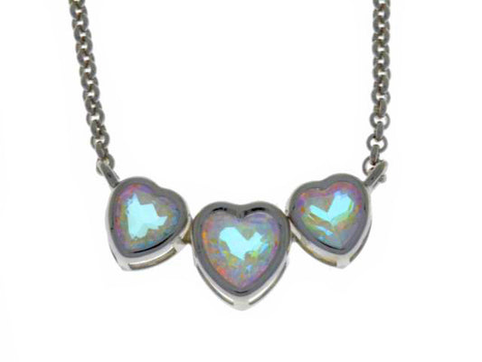 2 Carat Mercury Mist Mystic Topaz Heart Bezel Pendant .925 Sterling Silver Rhodium Finish