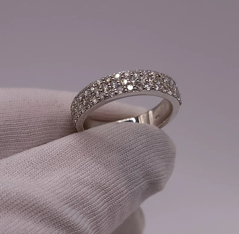 14Kt Gold 0.80 Ct Diamond Micro Pave Wedding Band Ring
