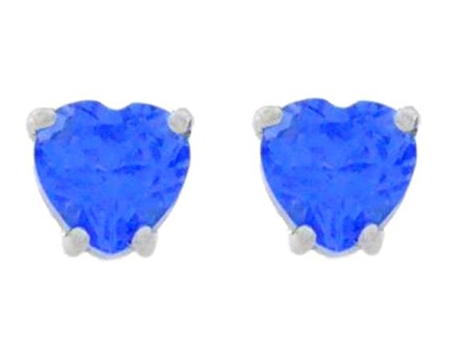 2 Ct Tanzanite Heart Stud Earrings 14Kt White Gold