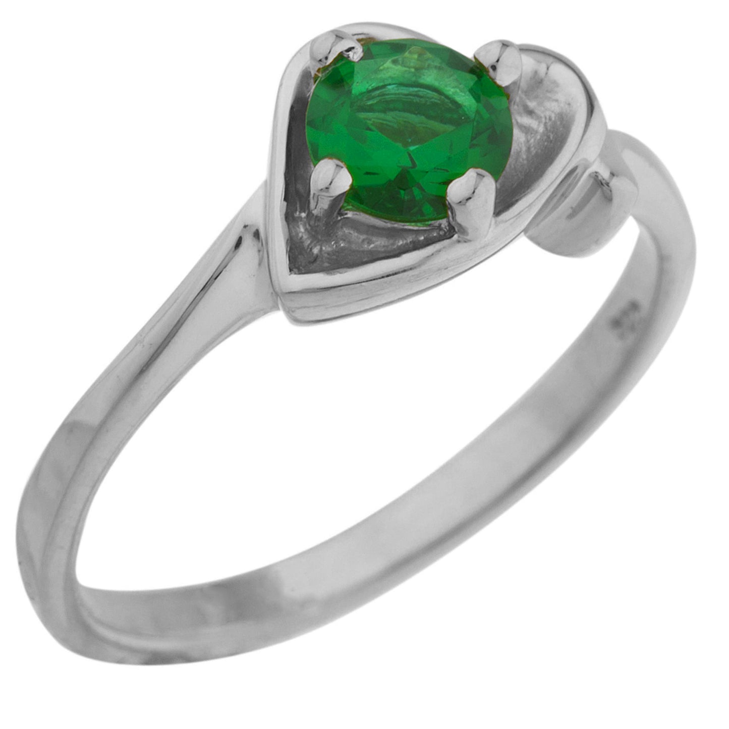 14Kt Gold Emerald Round Heart Ring