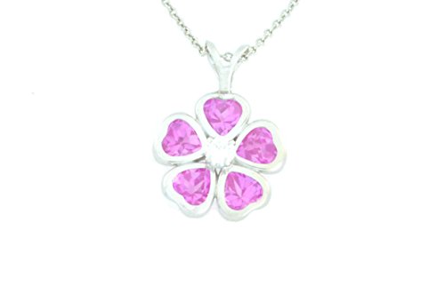 2.5 Ct Pink Sapphire Heart Bezel Pendant .925 Sterling Silver Rhodium Finish