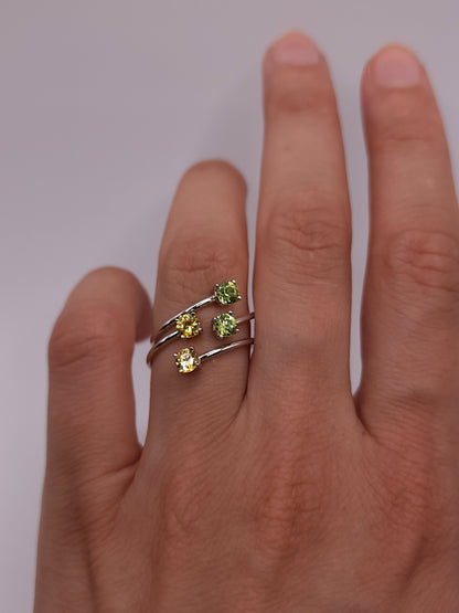 14Kt Gold 2 Stone Peridot Ring