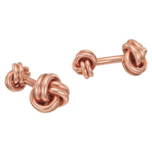 Knot Cufflinks 14Kt Rose Gold Plated