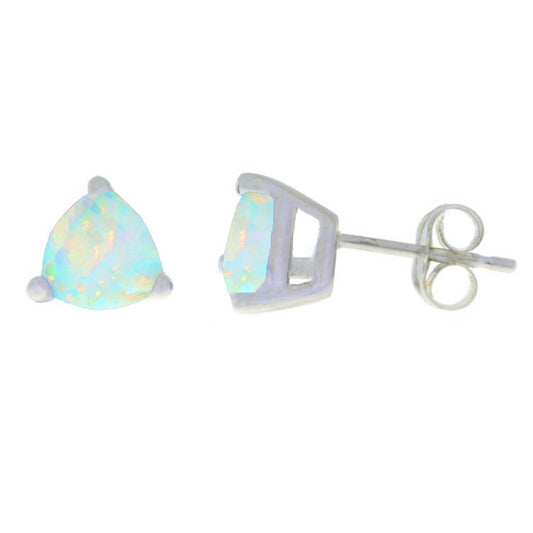 14Kt Gold Opal Trillion Stud Earrings