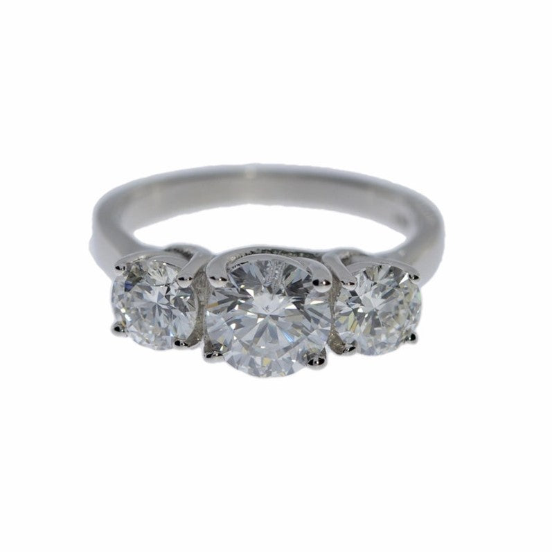 14Kt Gold 3.40 Ct 3 Stone Lab Grown Diamond Ring