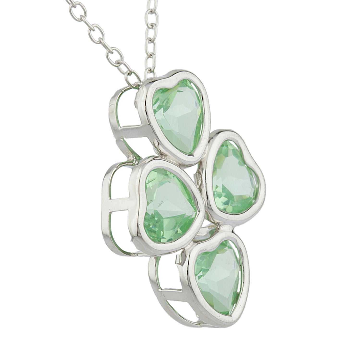 Green Sapphire Heart Bezel Pendant .925 Sterling Silver