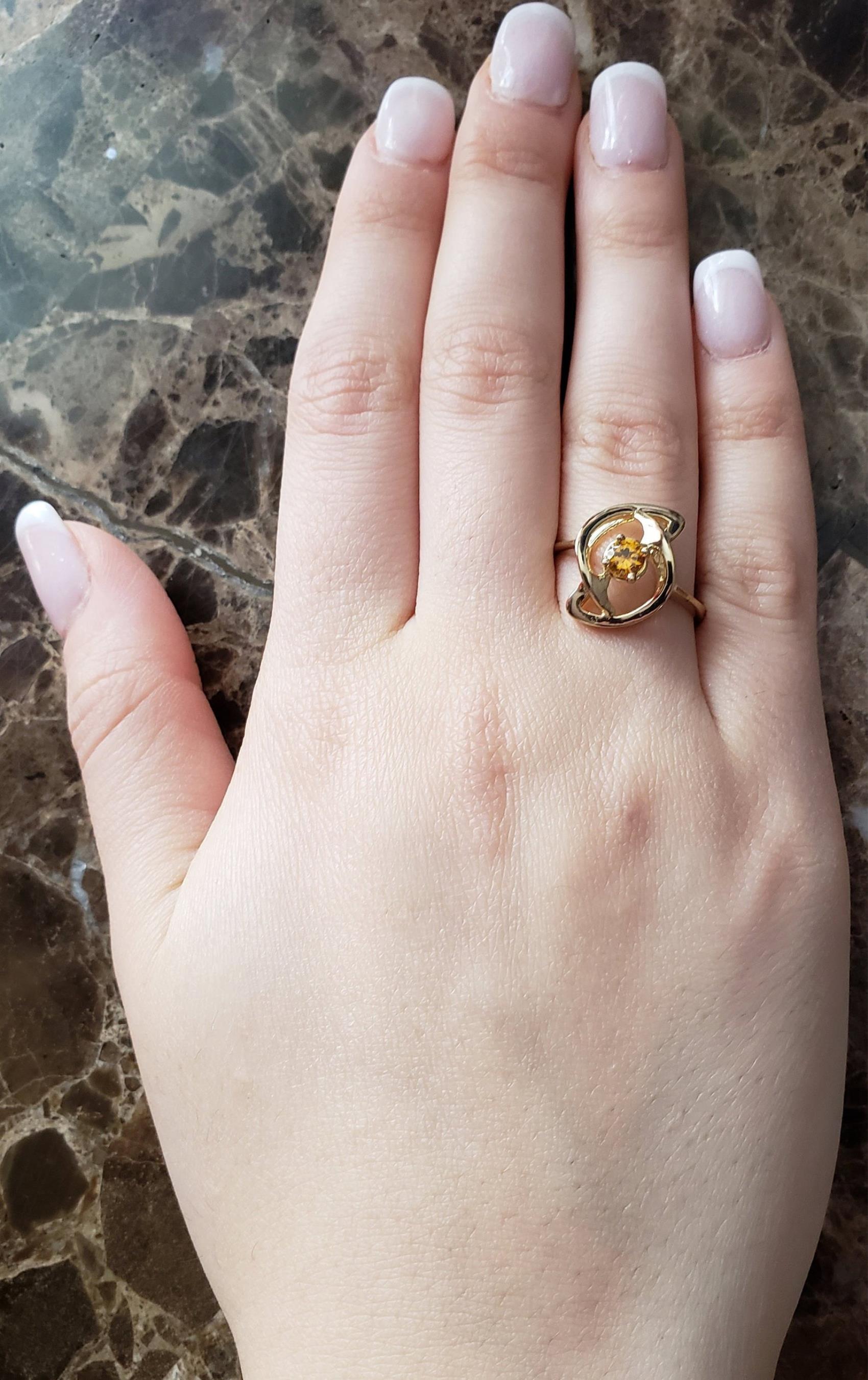 14Kt Gold Orange Citrine Infinity Design Ring