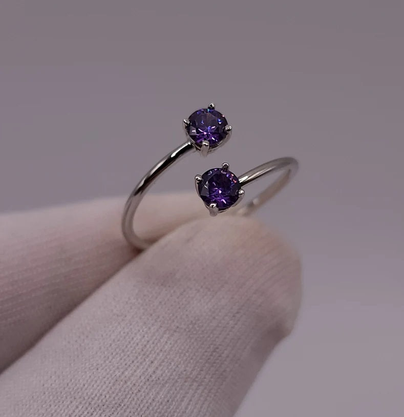 14Kt Gold 2 Stone Amethyst Ring