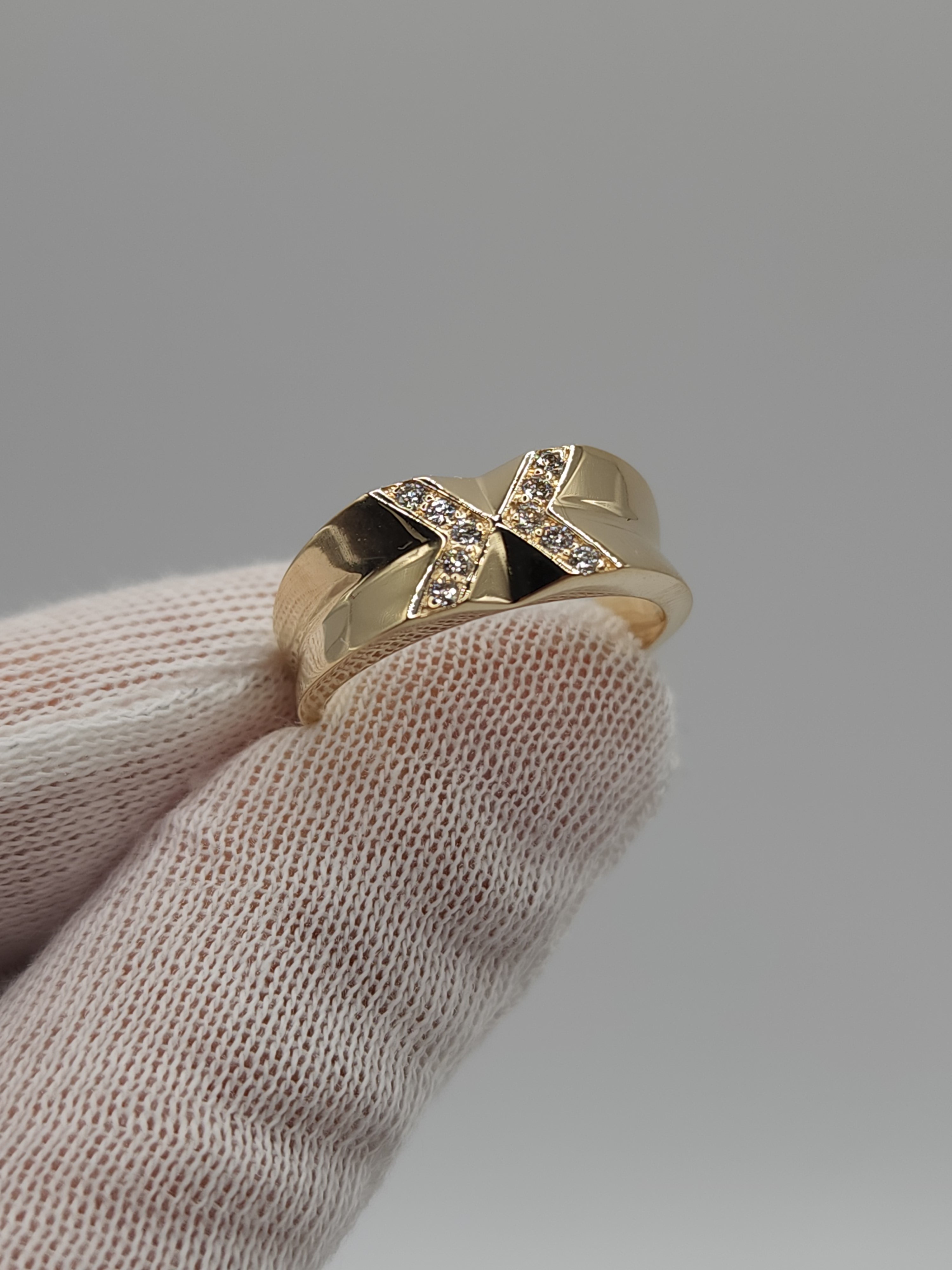 14Kt Gold X Men's Diamond Ring