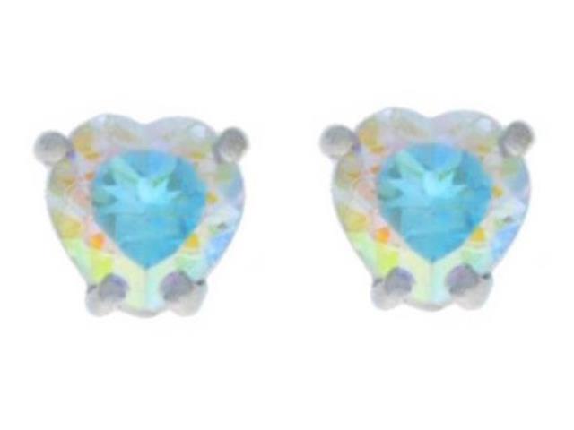 1 Ct Mercury Mist Mystic Topaz Heart Stud Earrings .925 Sterling Silver