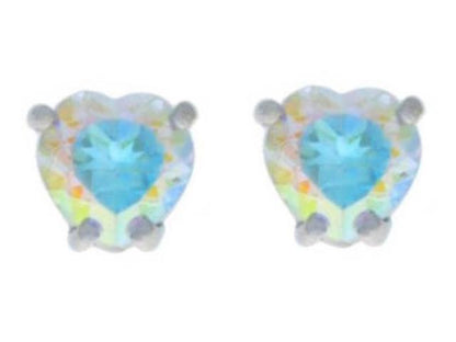 1 Ct Mercury Mist Mystic Topaz Heart Stud Earrings .925 Sterling Silver