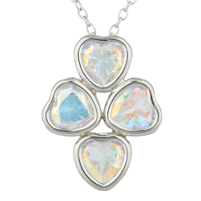 Natural Mercury Mist Mystic Topaz Heart Bezel Pendant .925 Sterling Silver