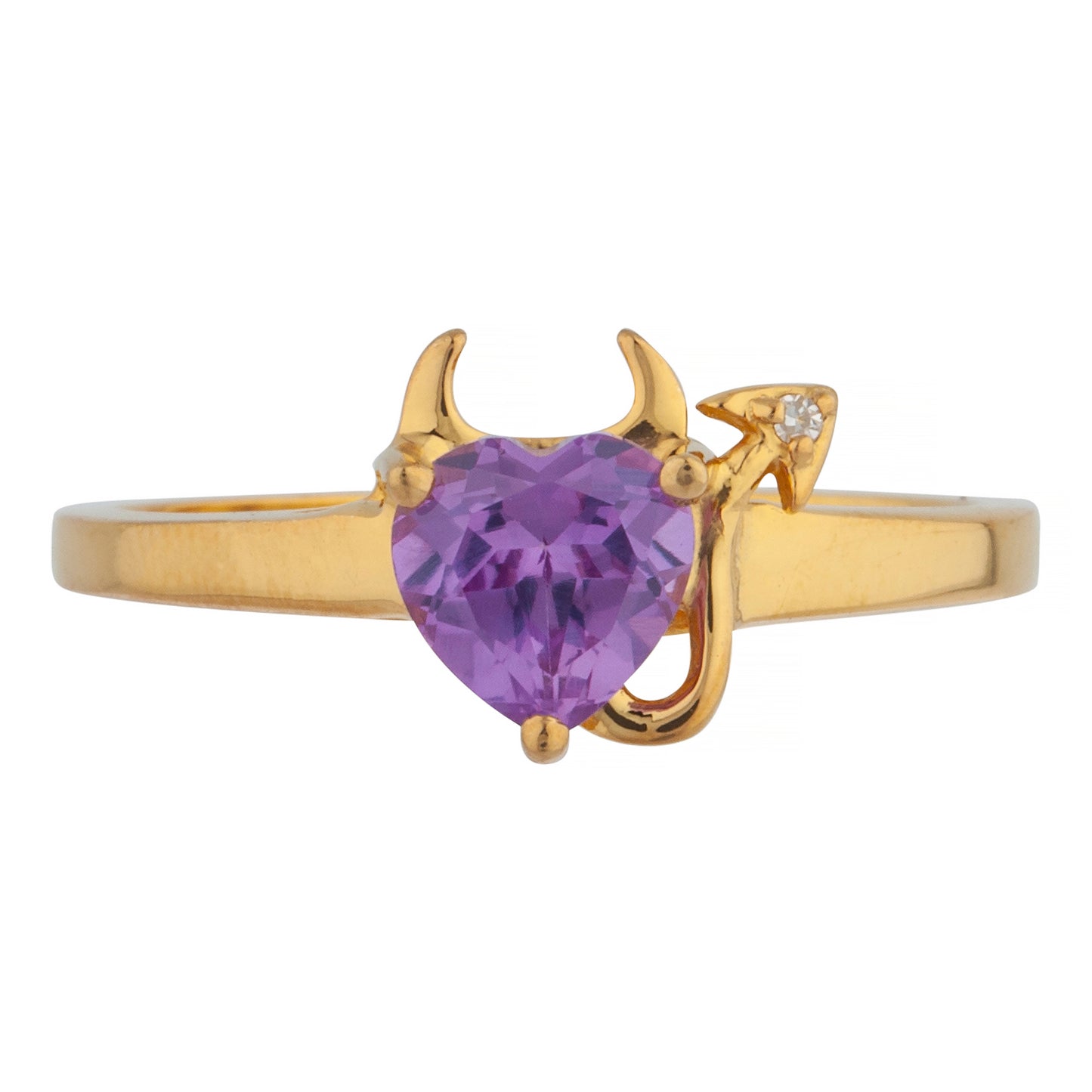 14Kt Gold Alexandrite & Diamond Devil Heart Ring