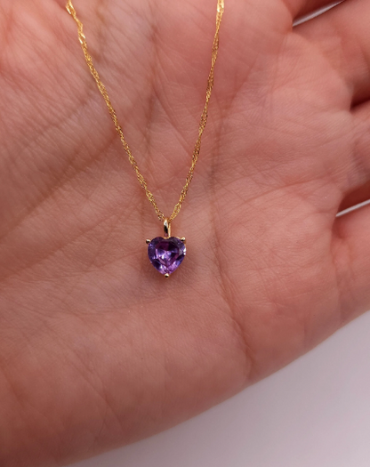 14Kt Gold Pink Sapphire Heart Pendant Necklace