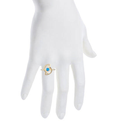 14Kt Gold Blue Opal Infinity Design Ring