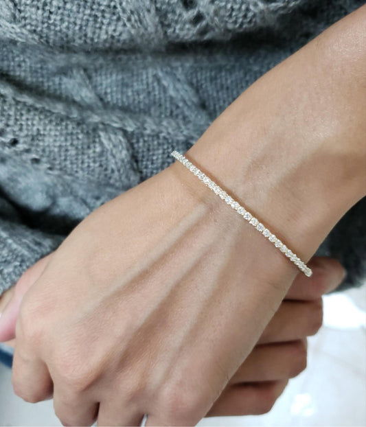 14Kt Yellow Gold 1.23 Ct Diamond Bangle Bracelet