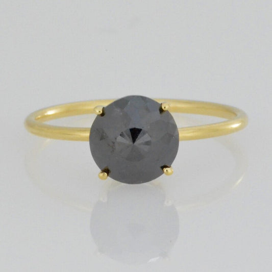 14Kt Gold 1.54 Ct Rose Cut Black Diamond Ring