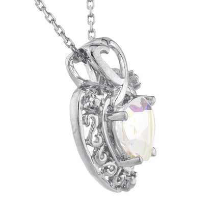 14Kt Gold Natural Mercury Mist Mystic Topaz Heart Design Pendant Necklace