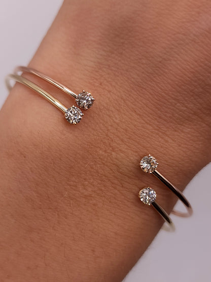 14Kt Gold 1 Ct Lab Created Diamond Bangle Bracelet