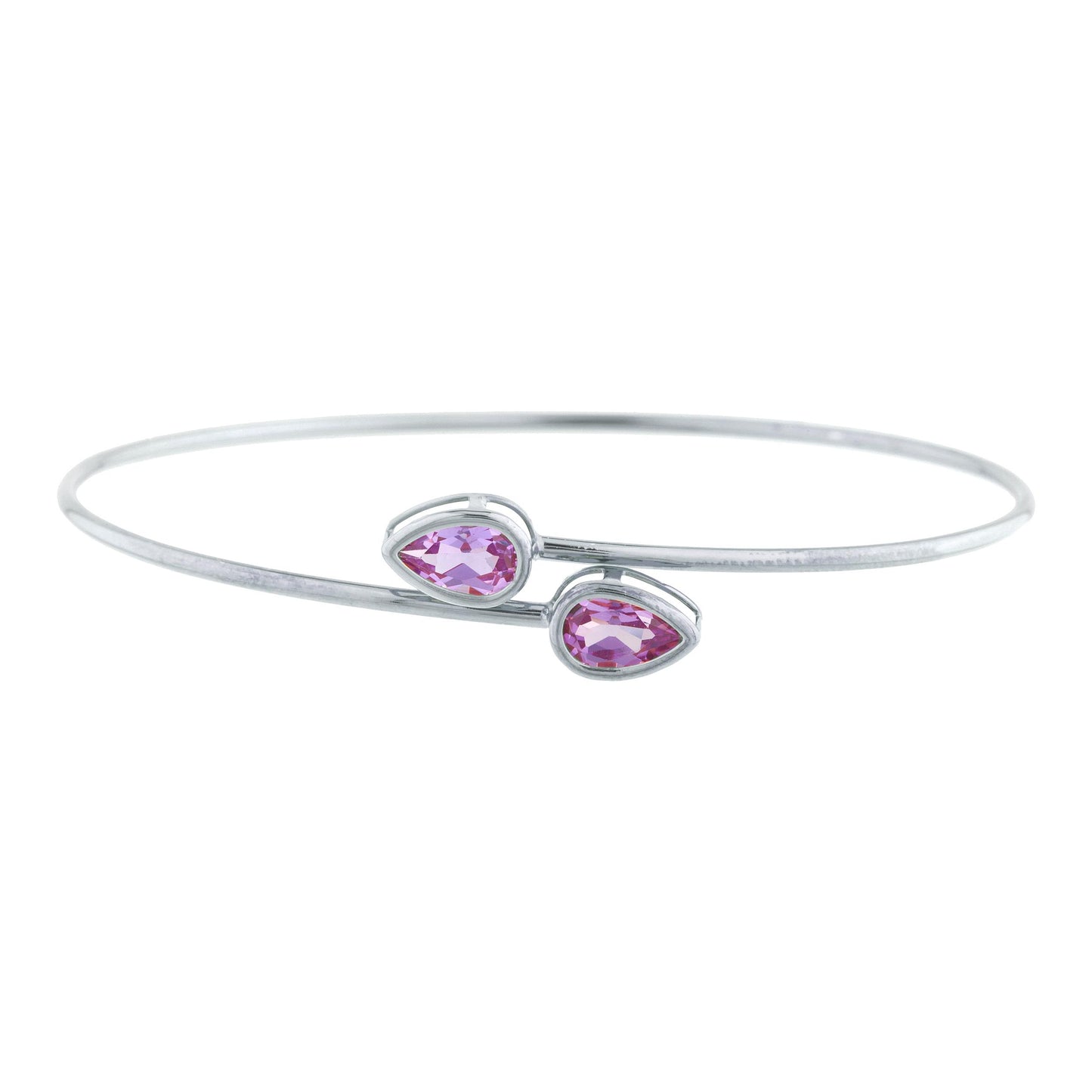 14Kt Gold Alexandrite Pear Bezel Bangle Bracelet