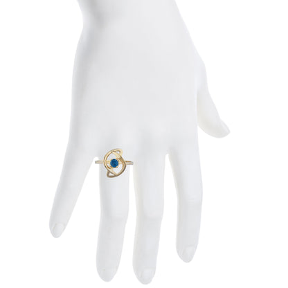 14Kt Gold London Blue Topaz Infinity Design Ring