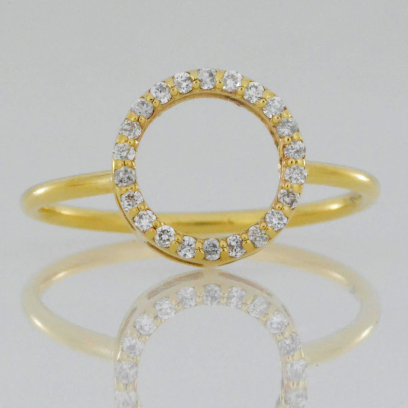 14Kt Gold Lab Grown Open Circle Diamond Ring