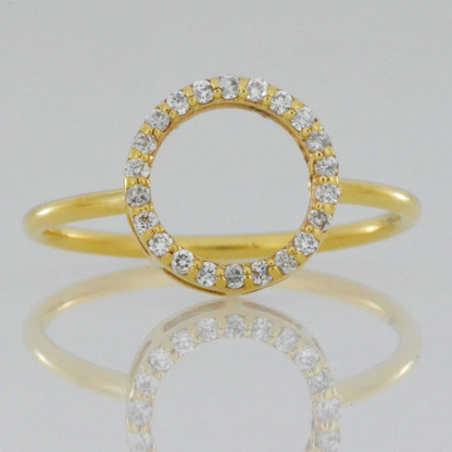 14Kt Gold Lab Grown Open Circle Diamond Ring