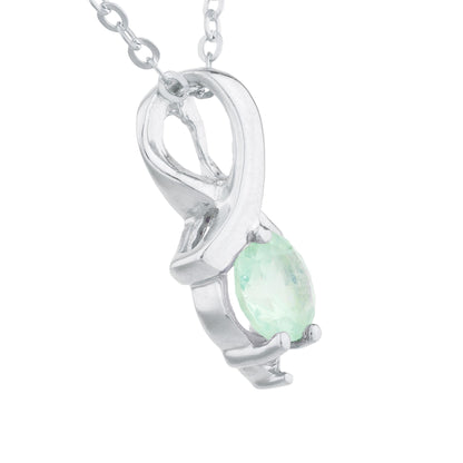 0.50 Ct Green Sapphire & Diamond Round Design Pendant .925 Sterling Silver