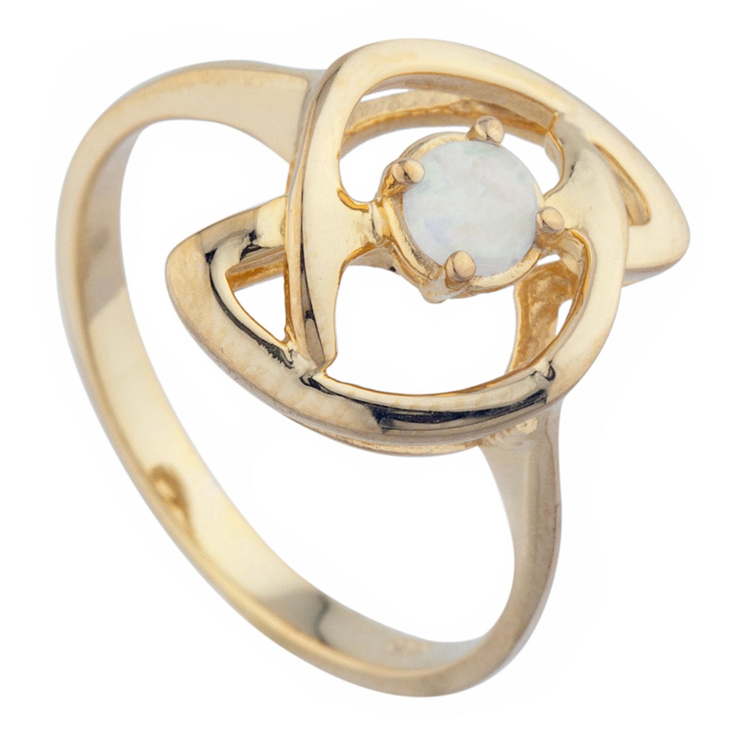 14Kt Gold Genuine Opal Infinity Design Ring