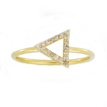 14Kt Gold Lab Grown Open Triangle Diamond Ring