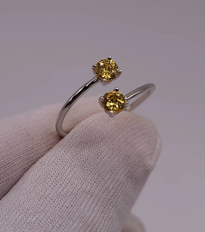 14Kt Gold 2 Stone Citrine Ring