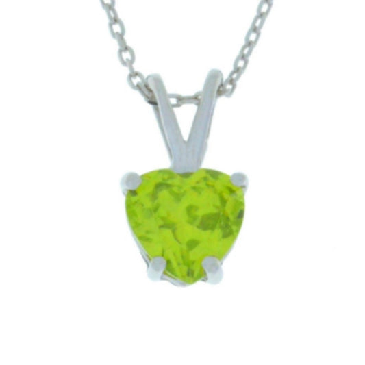 14Kt Gold Peridot Heart Necklace Pendant