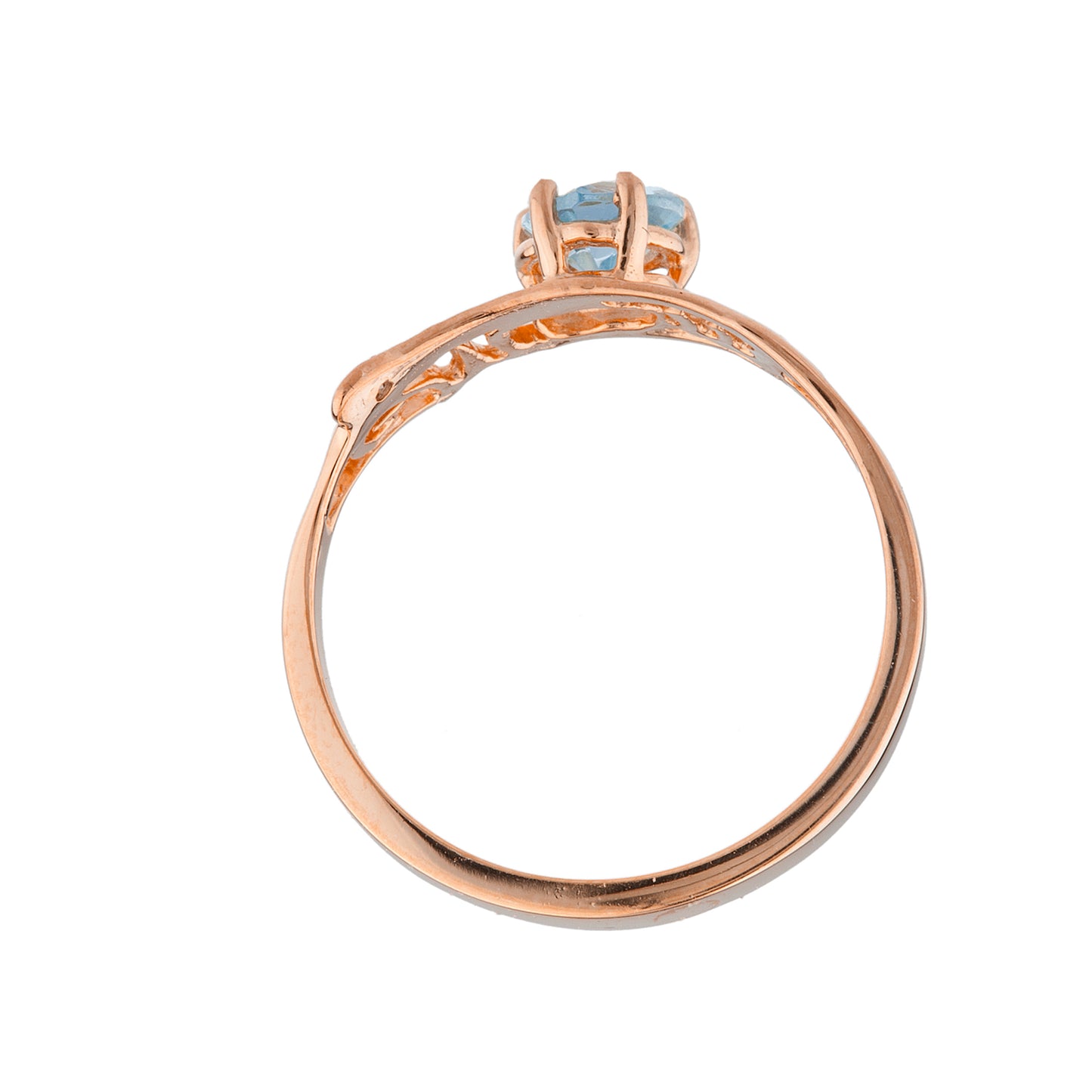 14Kt Gold Aquamarine & Diamond Heart Mom Ring