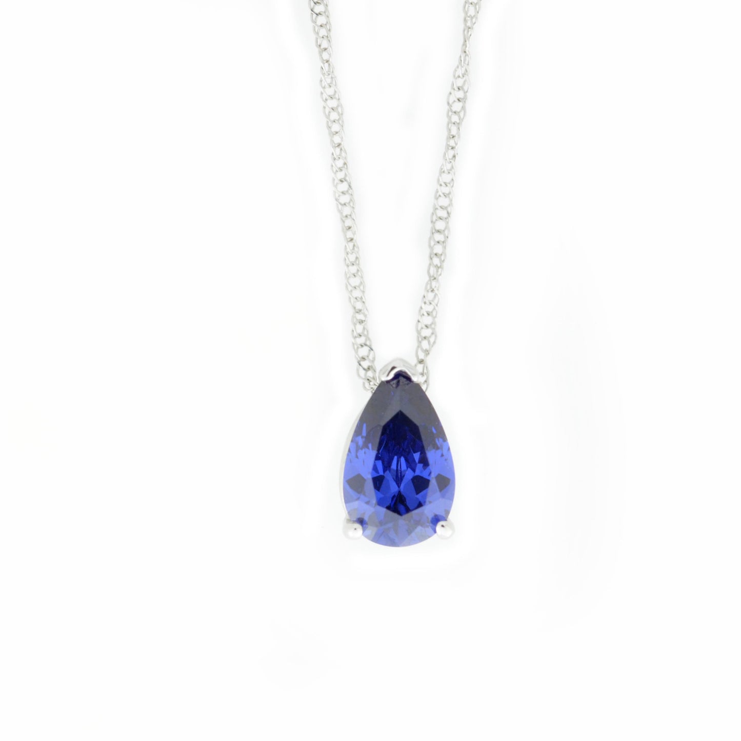 14Kt Gold Tanzanite Teardrop Pendant Necklace