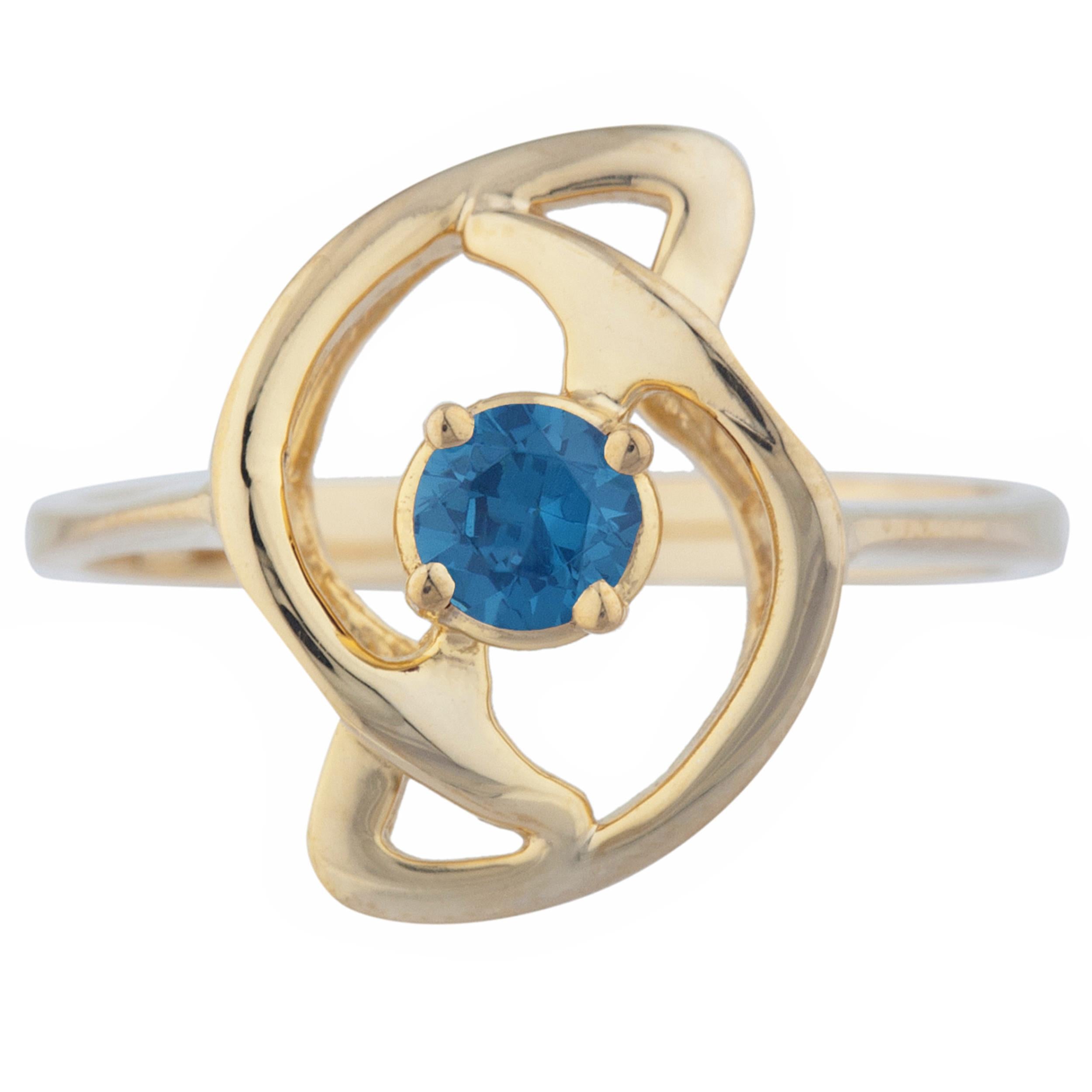 14Kt Gold London Blue Topaz Infinity Design Ring