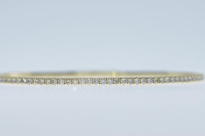 14Kt Gold 1.75 Ct Genuine Natural Diamond Flexible Bangle