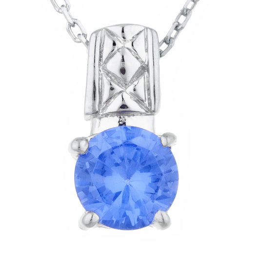 1 Ct Tanzanite Round Design Pendant .925 Sterling Silver