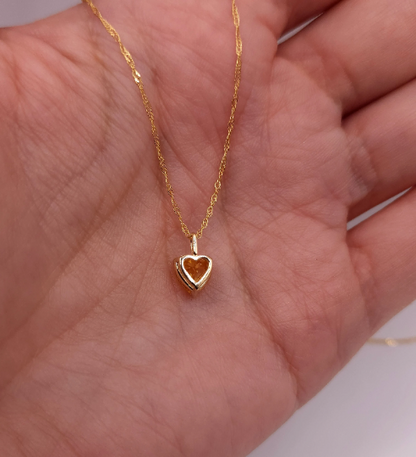 14Kt Gold Citrine Heart Pendant Necklace