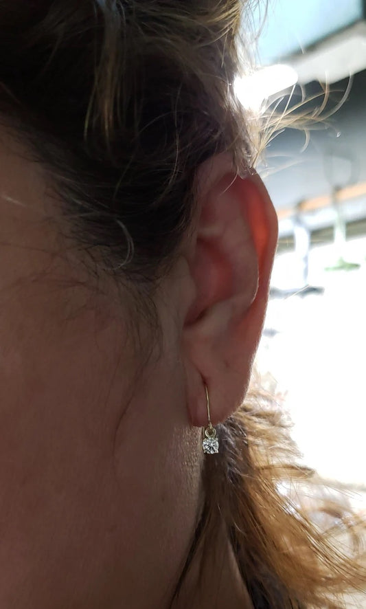 14Kt 0.30 Ct Diamond Dangle Earrings