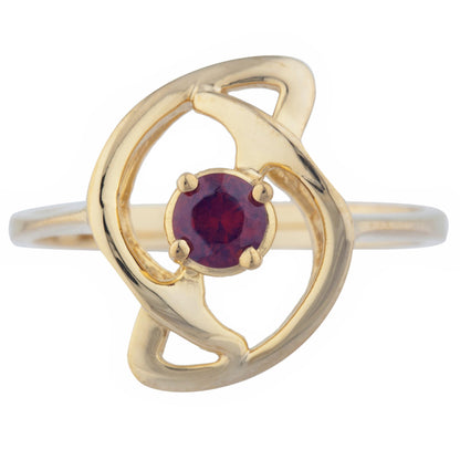 14Kt Gold Garnet Infinity Design Ring