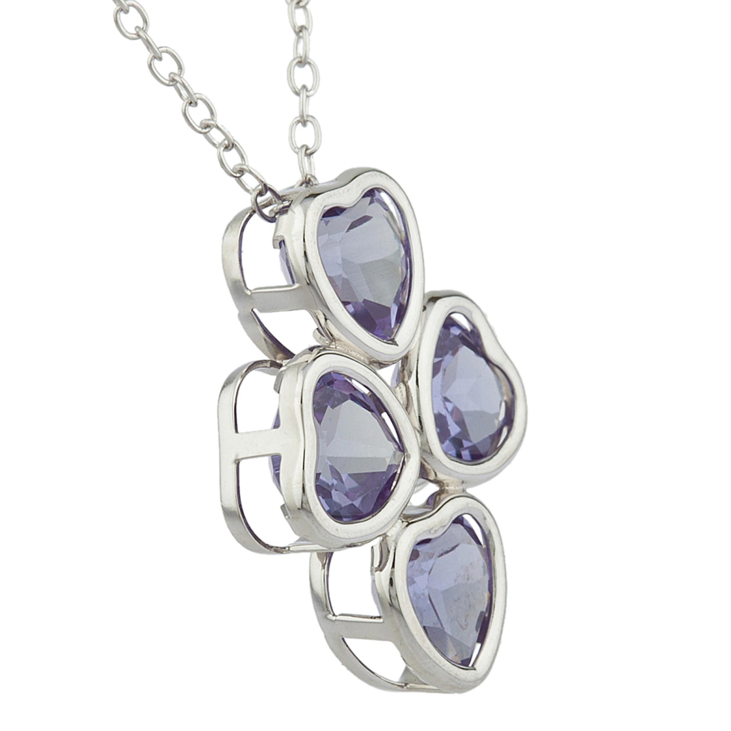 Alexandrite Heart Bezel Pendant .925 Sterling Silver