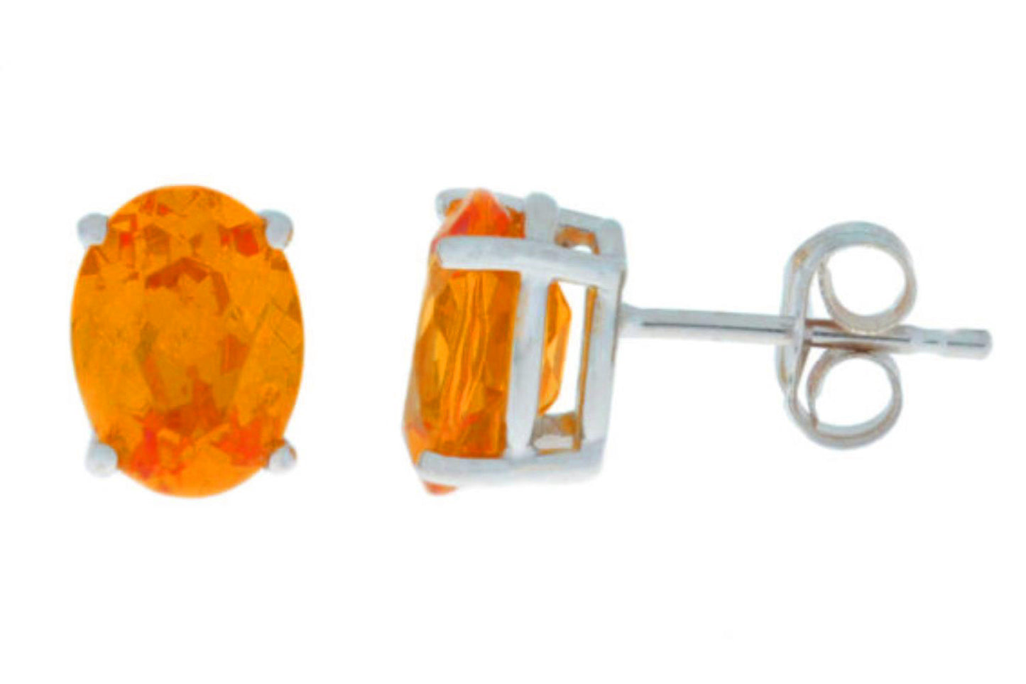 Citrine Oval Stud Earrings .925 Sterling Silver