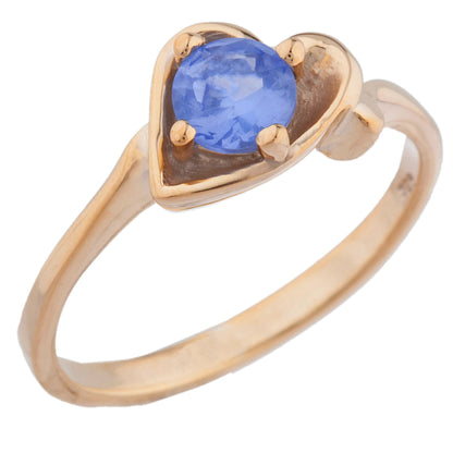 14Kt Gold Tanzanite Round Heart Ring