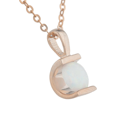 14Kt Rose Gold Plated Opal Half Channel Pendant