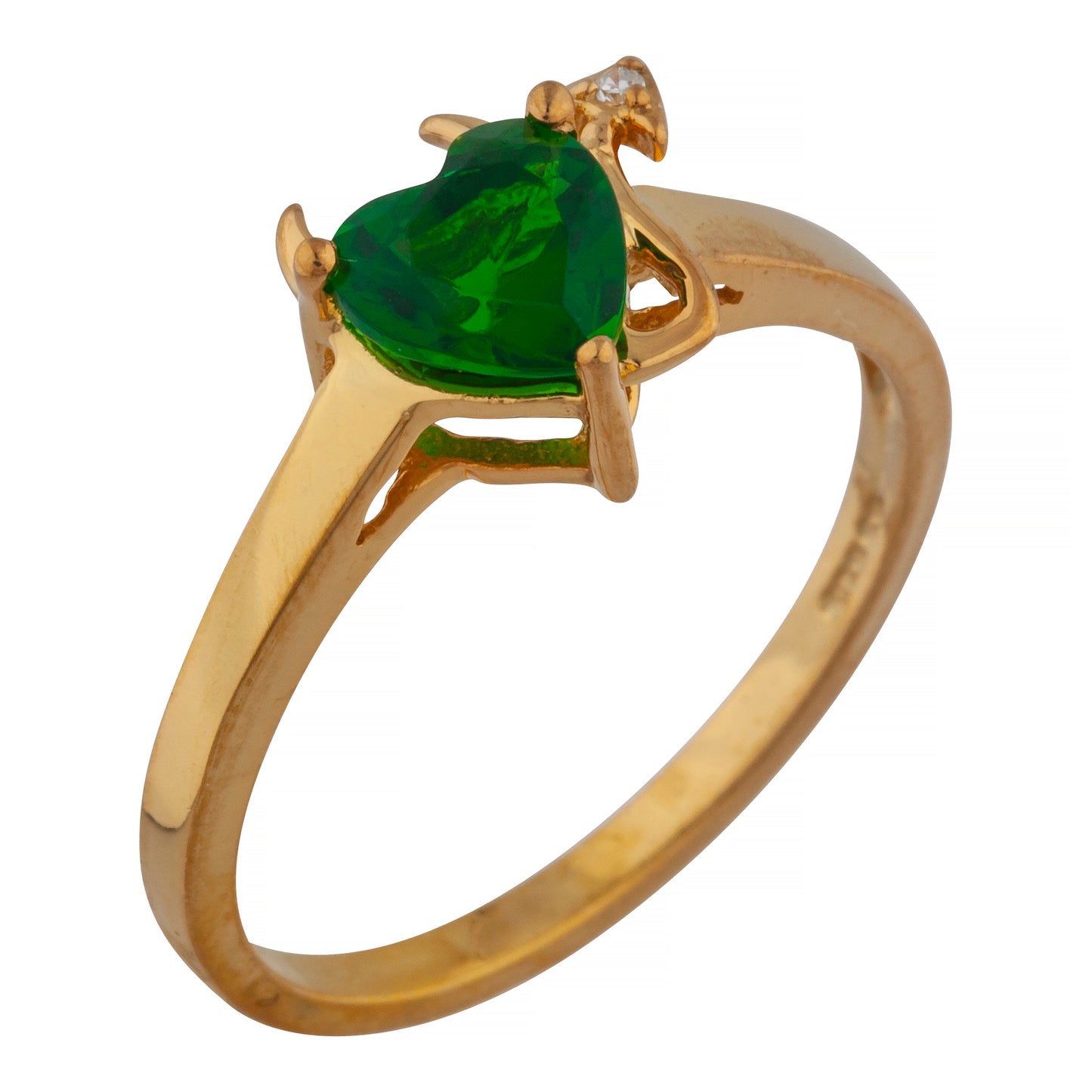 14Kt Gold Emerald & Diamond Devil Heart Ring